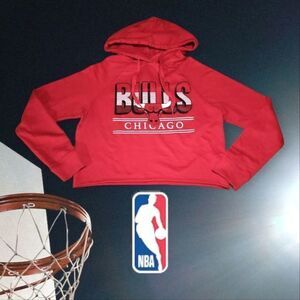 NBA UNK Retro Chicago Bulls‎ Cropped Hoodie Red M